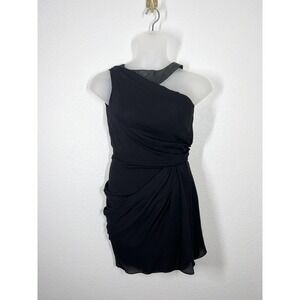 J. Mendel Black Silk Leather Dress